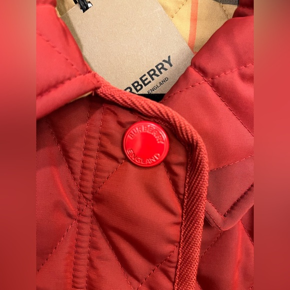 Burberry Red Quilted Belted Jacket XL (NWT) - Picture 5 of 6